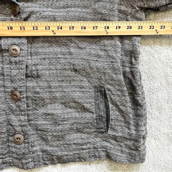 FLAX 100% LINEN SHACKET SIZE MEDIUM MINIMALIST CONTEMPORARY CHIC MODERN - Picture 6 of 8